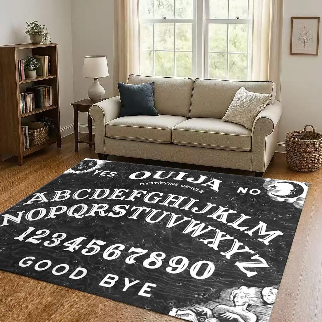 HD Retro Witch Spirit Ouija Board Art Living Room Non-Slip Area Rug Carpet for Bedroom Kids Playroom Sofa,Home Decor Doormat