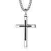 Cross Necklace Silver 925 Cross Pendant Stainless Steel 316L Surgical Stainless Steel Chain 60cm Amulet Accessory Black Christmas Present Gift