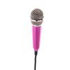 Mini 3.5mm Wired Cell Phone Microphone Stereo Mic for Chatting Singing Red