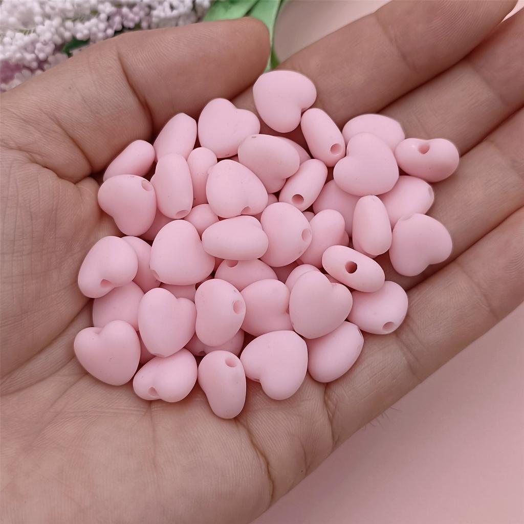 Однотонные резиновые бусины 11*10 мм, материалы для самостоятельного изготовления ювелирных изделий, аксессуары в форме сердца, 50 шт., модные бусины