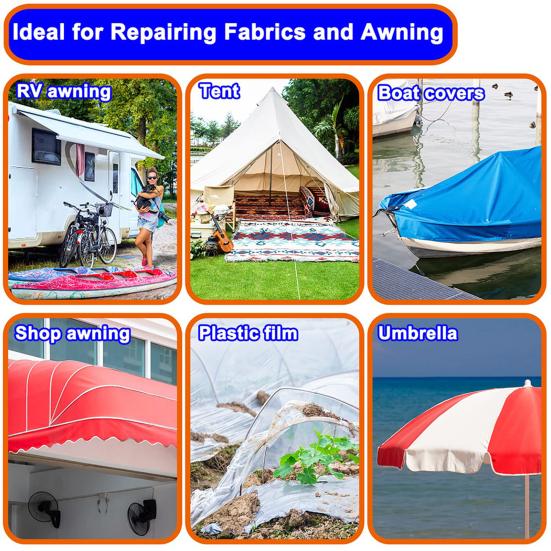 Waterproof RV Awning Repair Tape Strong Adhesion Tent Repair Tape Transparent Boat Covers Repair Patch Kit