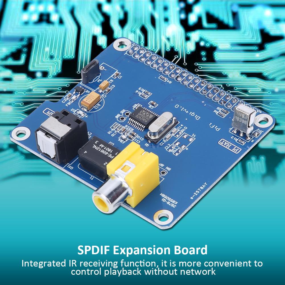 For Raspberry Pi 3 2B HIFI DiGi Digital Sound Card I2S SPDIF Expansion Board Fiber Optic Module