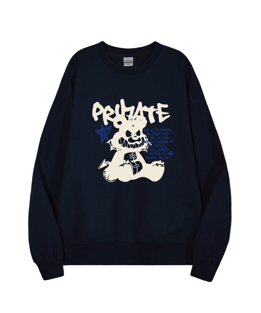 PRIMATE [Fleece-Lined/Non-Fleece-Lined] Bad Baer Oversized Sweatshirt 6 Colors (Type A)