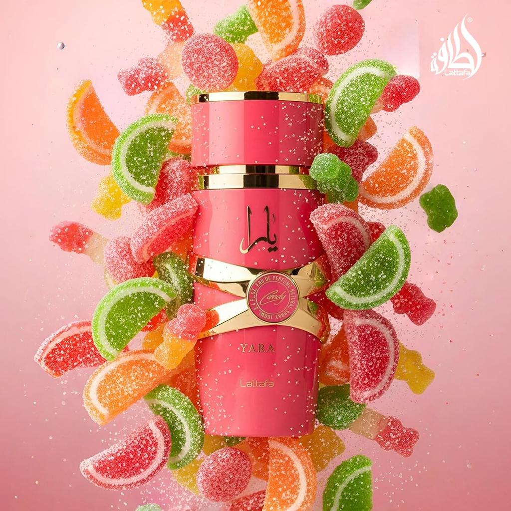 Lattafa Yara Candy - Vanilla, Fruity, Citrus, Floral - Eau De Parfum Long-Lasting Fragrance for Women, 3.40 Ounce / 100 Ml