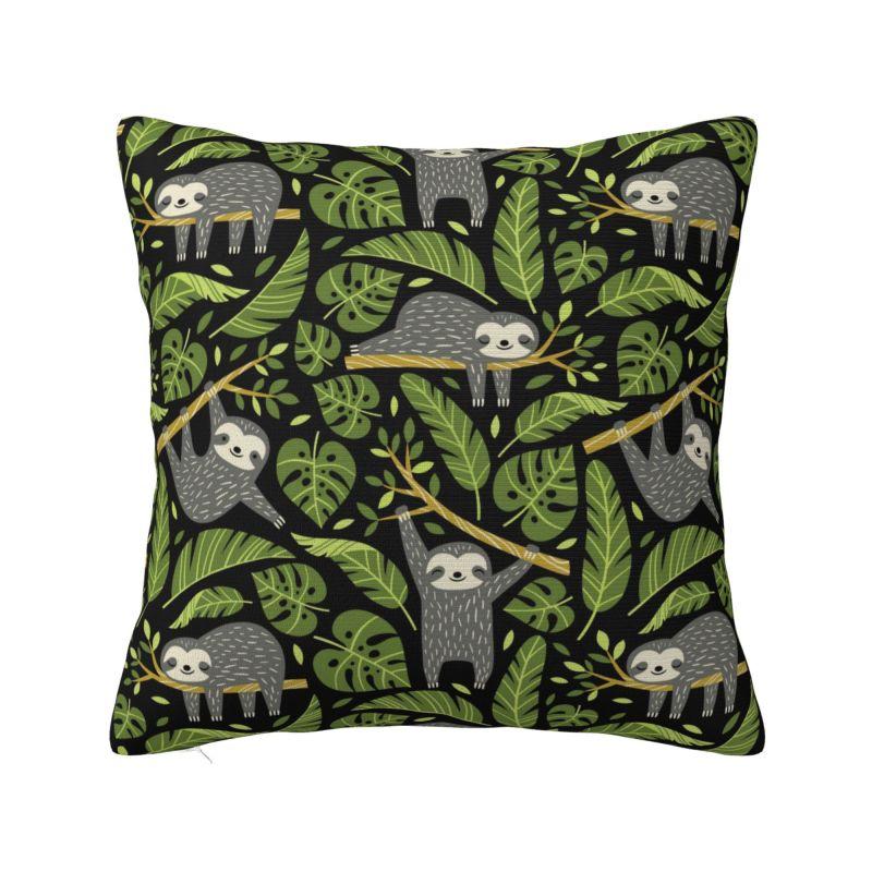 Luxury Not Fast Not Furious Cute Sloth Cushion Covers xcm Velvet Throw Pillow Case for Car Square Pillowcase Home Decor