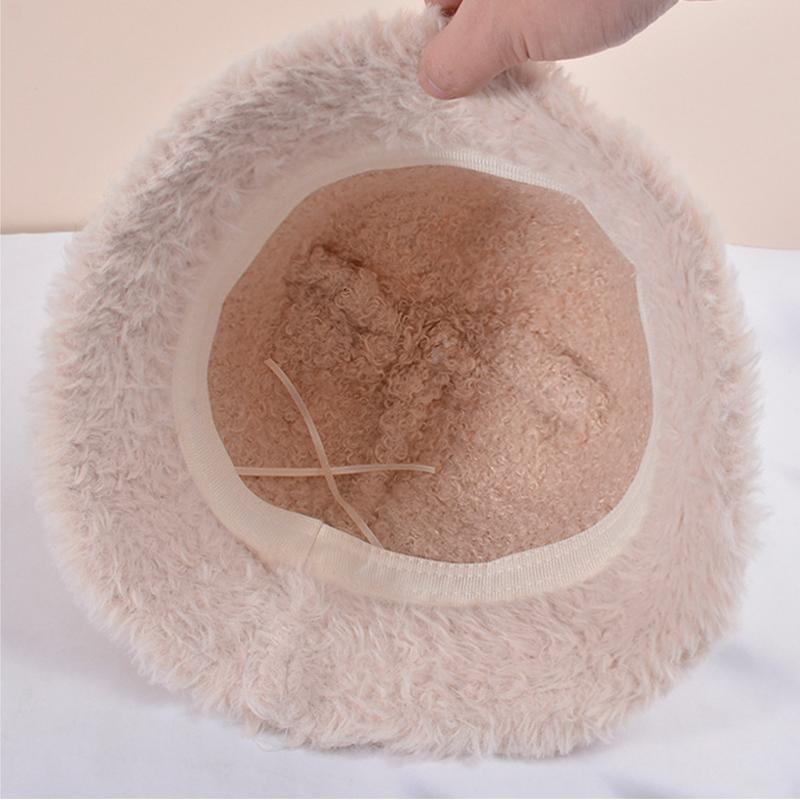 Зимняя плюшевая кепка для бассейна с мультяшным медведем, женская уличная теплая кепка в рыбацком стиле, шляпа-ведро
