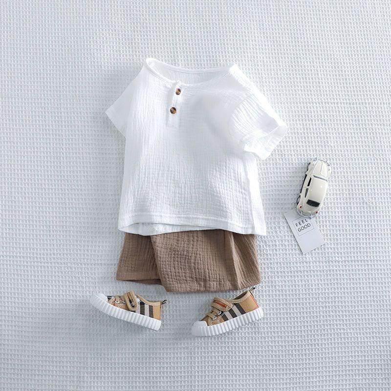 Boys' Two-piece Set Casual Summer Thin Baby Top Shorts Women's Fashion