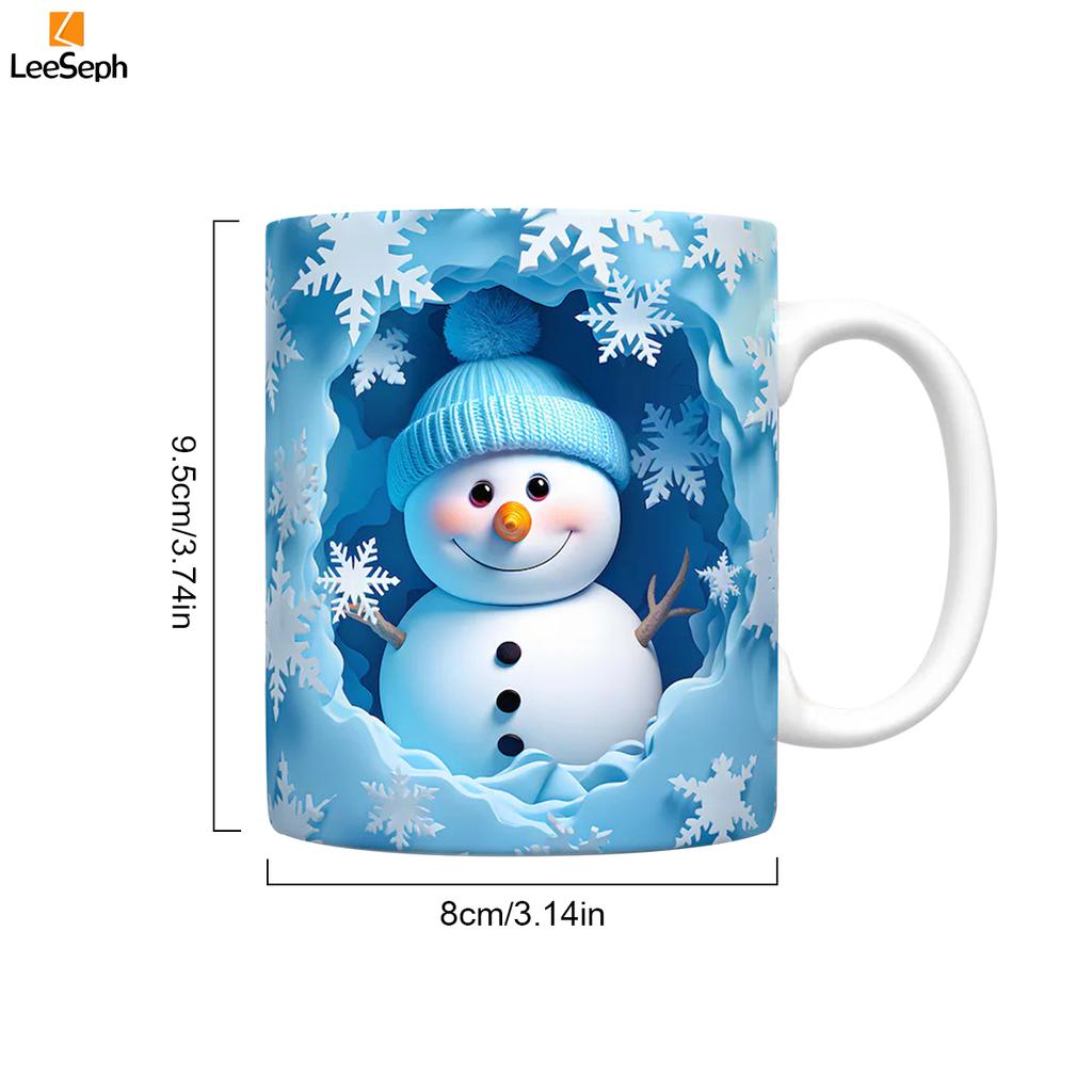 Кружка для кофе Leeseph Christmas 3D Snowman, керамическая забавная кружка для кофе, отличный сюрприз на день рождения или Рождество для друга или коллеги