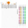 YIKOOLIN 20pcs Nail Art Painting Brush Pen Tools Kit UV Gel 15pcs Nail Art Brushes Kit with 5pcs Nail Dotting Pens Nail Art Set