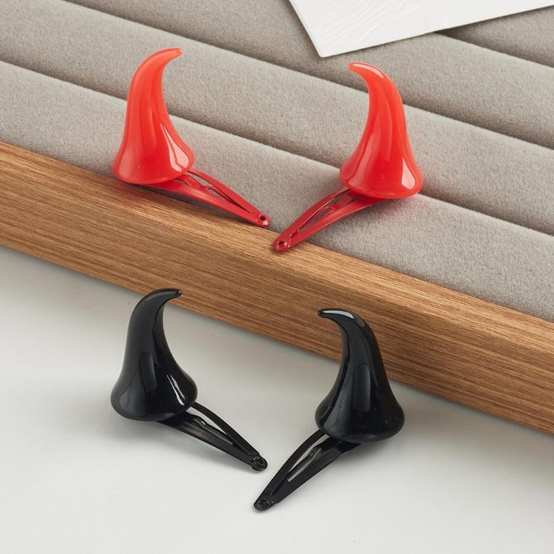 Заколка для волос в виде дьявольских рожек Хэллоуин Косплей Костюм Головной убор Аксессуар Вечеринка Нарядные реквизиты Заколки для волос в виде дьявольских рожек Заколка для волос