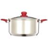 Кастрюля из нержавеющей стали со стеклянной крышкой | Ударно-штампованное дно | Ручка с мягким покрытием | Можно мыть в посудомоечной машине | 24 см, 5 л | Серебристый