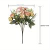 3 Pcs Silk Flowers Bouquet Artificial Flowers Fake for Home Decorations Table Centerpieces Flower Arrangement Wedding Decor Bridal Bouquet Baby Shower