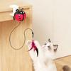 Retractable Kitten Teasing Toy Ladybug Interactive Cat Toy  Indoor Playing