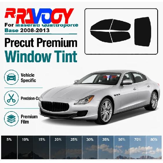 For Maserati Quattroporte Base 2008-2013 RAVOOY Pre-Cut Window Film Vehicle-Specific Full Kit Front & Rear Windows Precision-Cut
