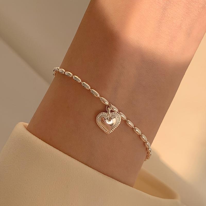 Mini Love Heart Bracelet Simple Style 925 Sterling Silver Hand Chain Jewelry Suitable For Women Daily Wear