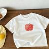 Футболка Apple для мальчиков и девочек, 100% хлопок, летняя одежда, с круглым вырезом, базовая футболка, для малышей, новая, свободная, повседневная, с коротким рукавом