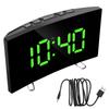 LED Screen Digital Alarm Clock Curved Dimmable Mirror Clock 7 Inch For Kids Bedroom