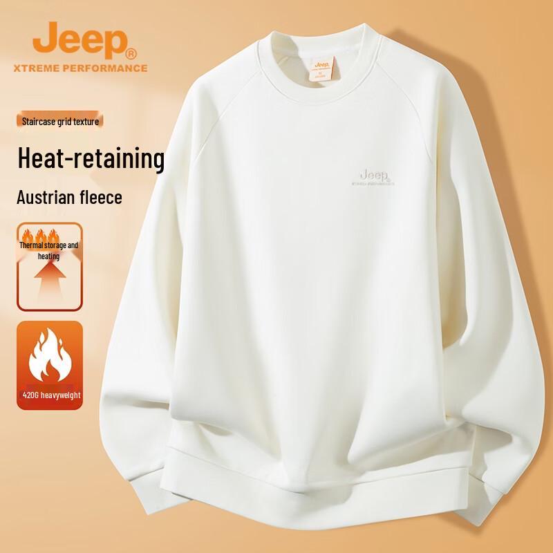 JEEP Men's Heavyweight Thermal Fleece-Lined Crewneck Sweatshirt