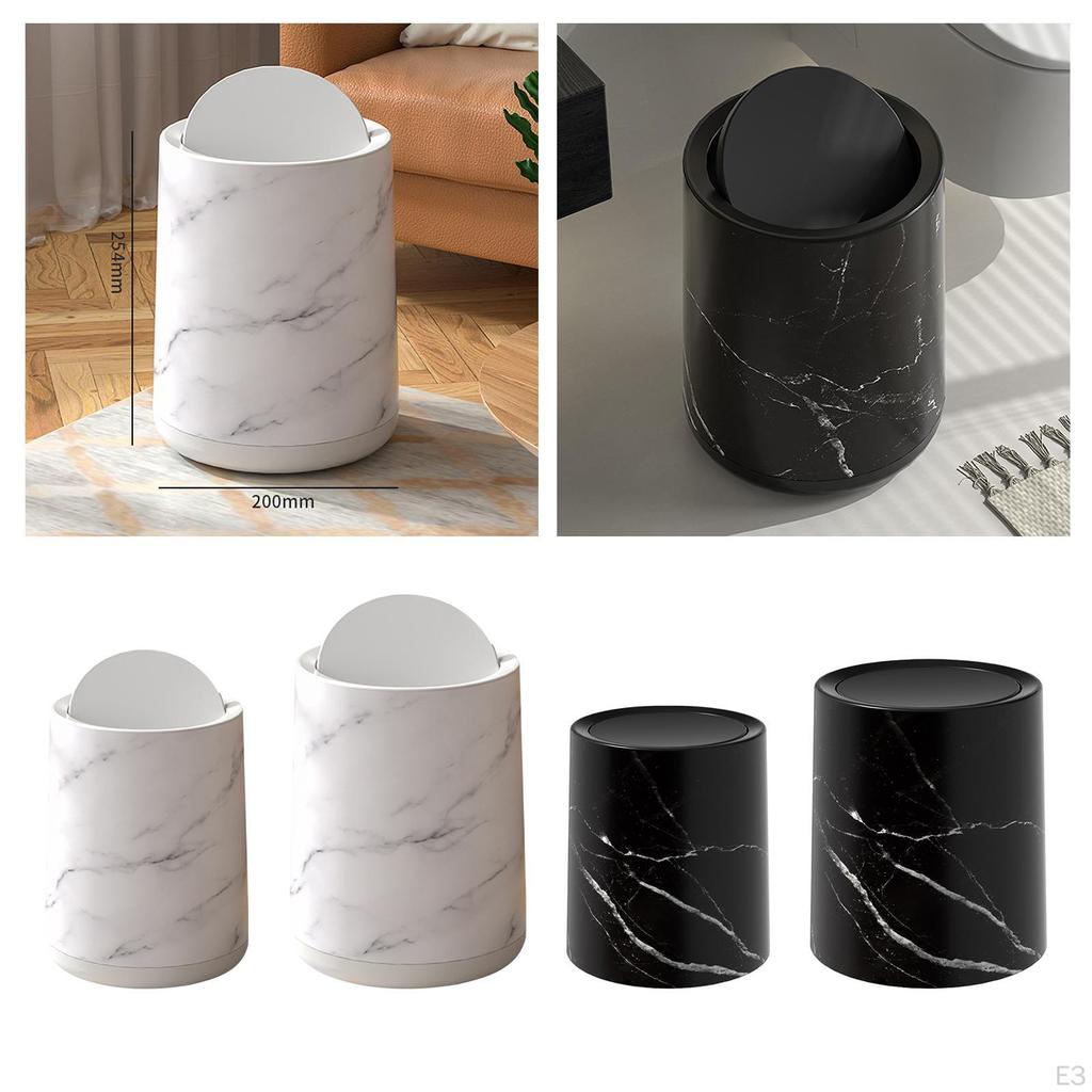 Marble Bathroom Trash Can Garbage Bin Removable Inner Decorative Container Basket