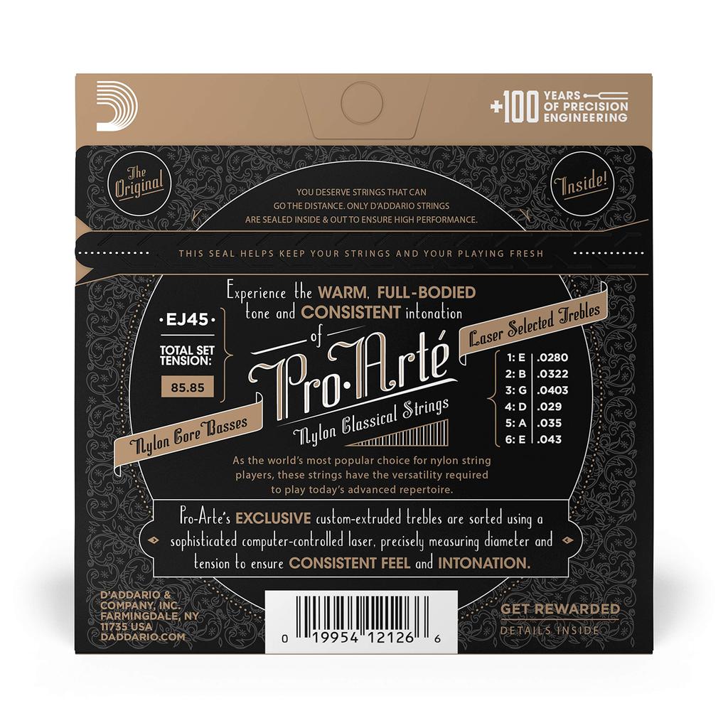 Classical Guitar Strings Pro Arte Normal EJ45 D'Addario Silver/Clear []