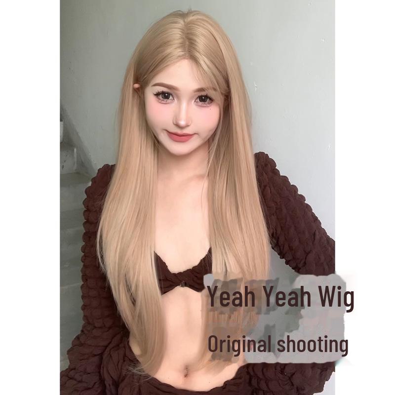 Длинный прямой парик Yeye Summer Style с кружевом - натуральный комплект на всю голову