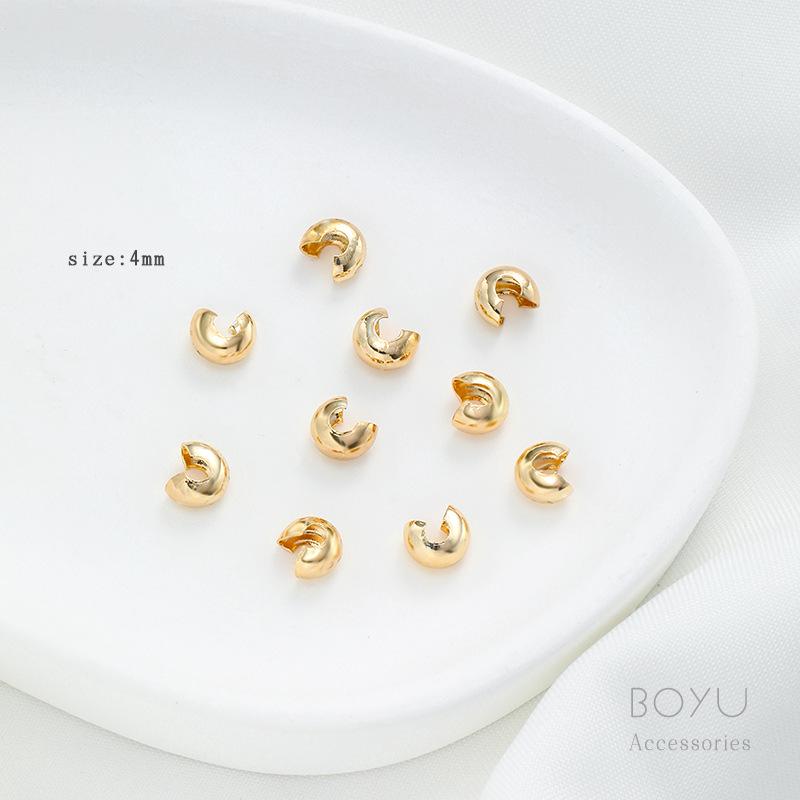 Застежка-зажим с позиционированием из 14-каратного золота для DIY жемчужного ожерелья - Защищающая цветная наконечник для бусин