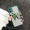 Чехол для телефона с начальной буквой от A до Z Для iPhone 12 13 Mini 11 Pro Max Листья Алфавит Зеленая задняя крышка Для iphone 11 14 promax Чехлы