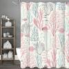 Маленькие рыбки кораллово-розовый синий занавеска для душа, декоративная занавеска для душа для ванной, водонепроницаемая занавеска для душа с крючками