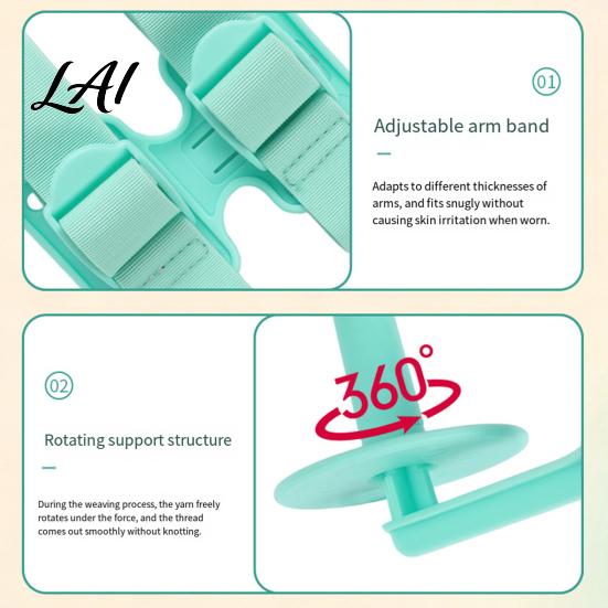Smooth Rotation Yarn Spinner Wearable Holder with Arm Strap Rotating Ball Dispenser Armband Adjustable Anti-Tangle Stand Crocheting & Knitting