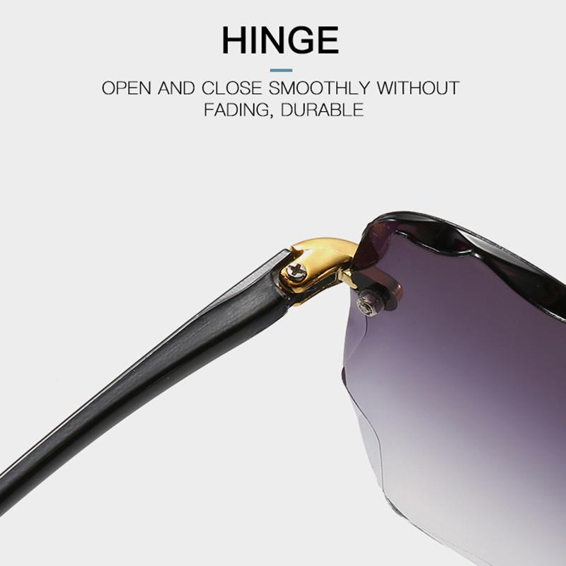 Винтажные модные солнцезащитные очки без оправы, прямоугольные, градиентные, летние, для путешествий, женские, неполяризованные очки