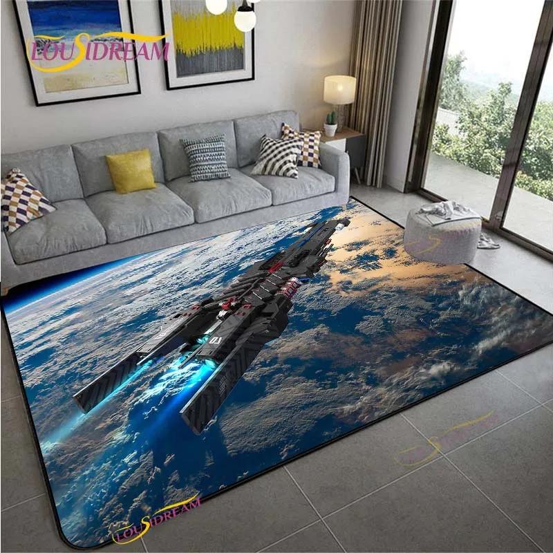3D Ковер Космическая Станция для Гостиной Спальни Стола Кинотеатра Кухонный Дверной Детский Нескользящий Коврик для Пола Альфомбра Подарок на День рождения
