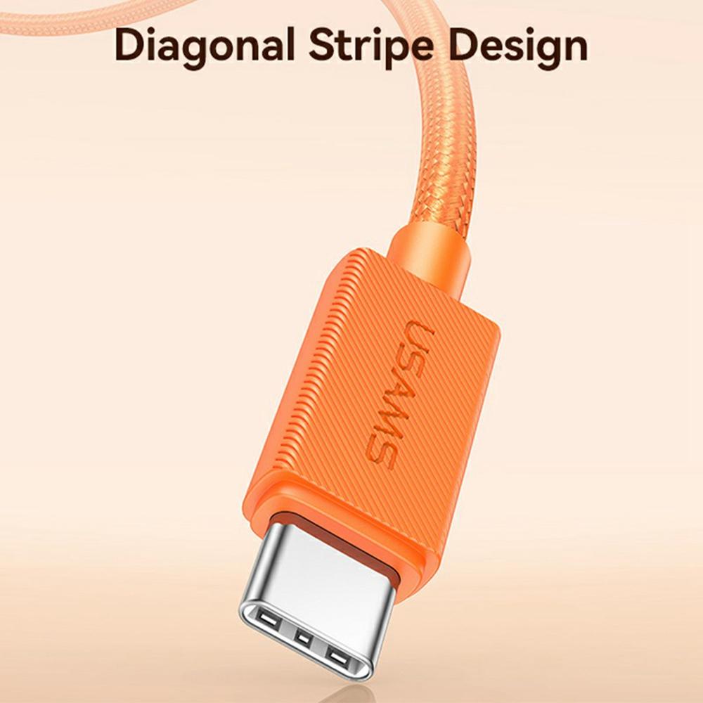 USAMS SJ774 U92 1.2m Type-C to Lightning Cable 30W Fast Charging Data Transfer Cord with LED Light
