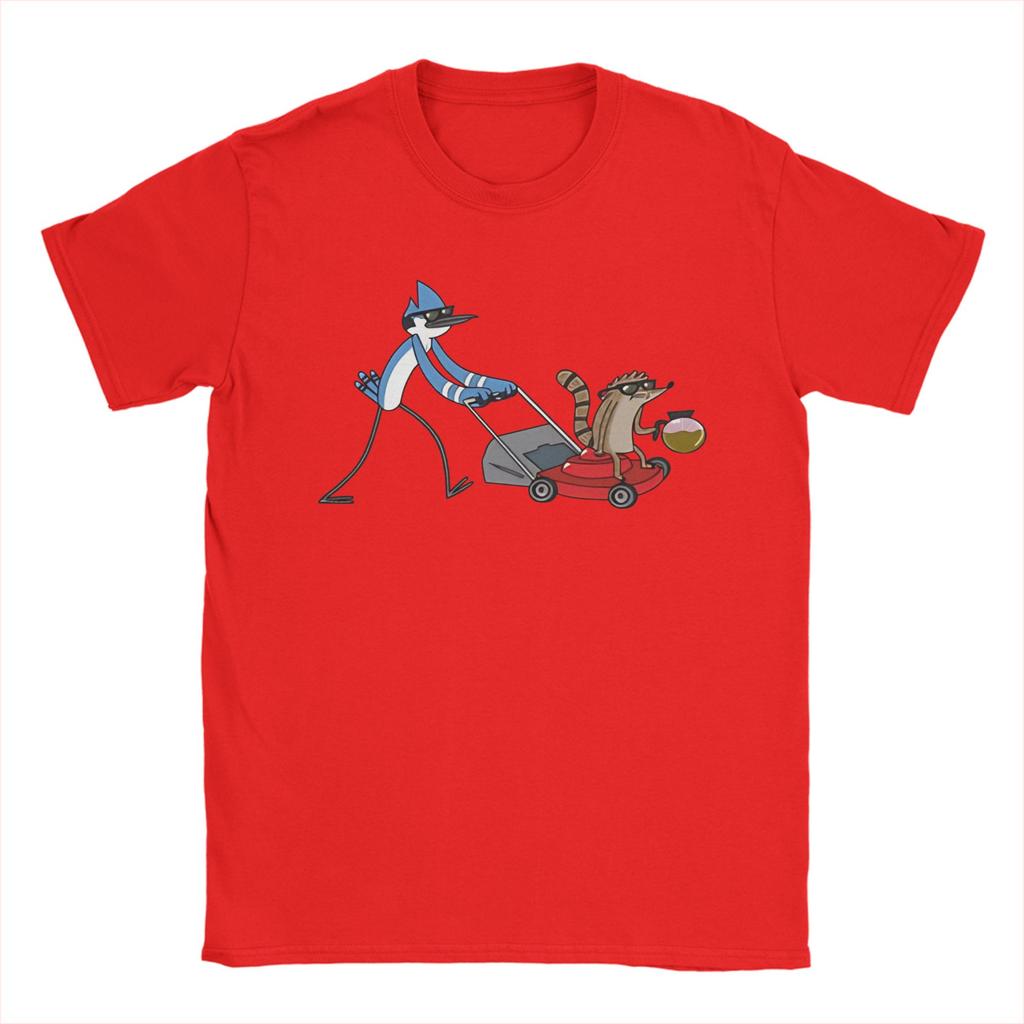 Vintage TShirt Beach Regular Show Fashion T Shirts 100 Cotton Tshirt for Men Y2K Basic Loose Short Sleeve Tees