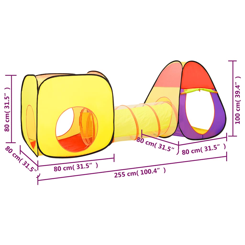 Kids Play Tent Multicolored 255 x 80 x 100 cm