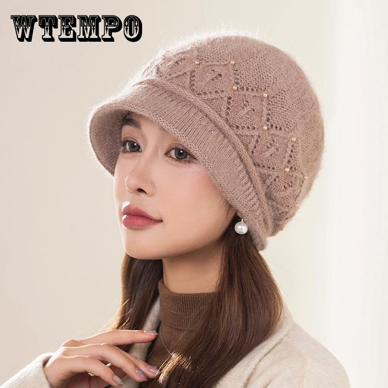 Hat Ladies Autumn and Winter Fleece Warm Stacking Hat Pullover Wool Hat