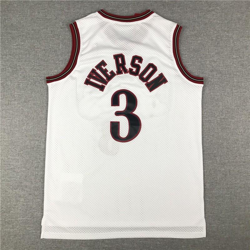 Philadelphia 76ers 3 Allen Iverson Basketball Jersey Mesh Stitched NBA Fan Wear Unisex Adult