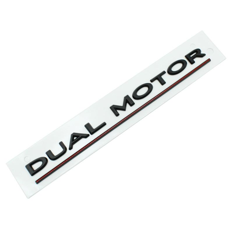 3D ABS Logo DUAL Motor SPACEX Letters Nameplate Car Emblem Rear Trunk Badge Decal Sticker For Tesla Model 3 Y S X Accessories