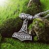 Подвеска-молот Тора из нержавеющей стали Viking Necklace для мужчин Огромный амулет Мьёльнир Скандинавские украшения