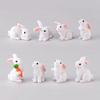 Craft Easter Decoration Resin Bunny Statue Miniature Rabbit Figurine Micro Landscape Fairy Garden