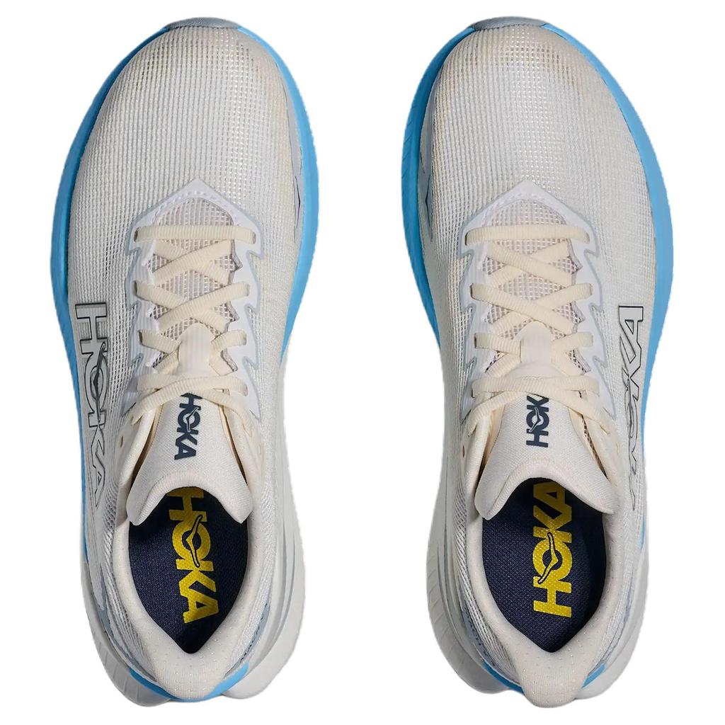 HOKA One One Mach X 3 Дышащая поддержка Упругая поддержка Дышащая поддержка Упругая Беговые кроссовки Женские Бежевый Белый Синий 1168721-WBS