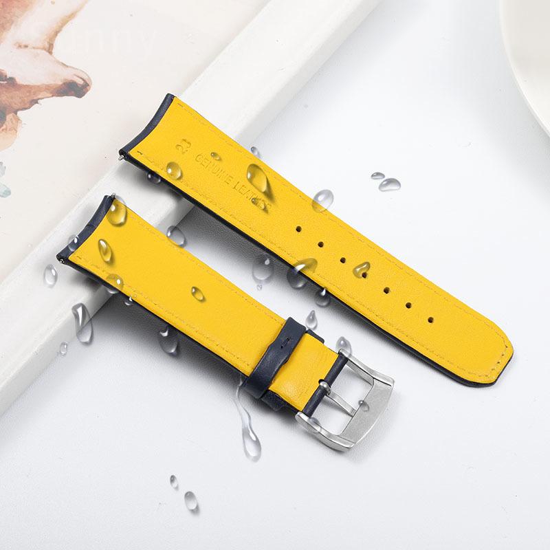 Для Citizen Blue Angel 2-го поколения Мужской 22 23 мм Eco-Drive Оригинальный Синий Желтый Линия Высококачественный Ремешок для часов из Натуральной Кожи
