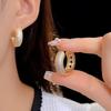 Ear Jewelry Crystal Circle Earrings Temperament Women Sparkling Earrings  Party