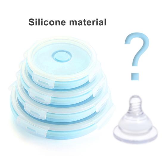 350/500/800/1200ML Round Silicone Lunch Box Microwave Safe Foldable Sealed Lid Portable Refrigerator Bento Food Container Kitchen Supplies