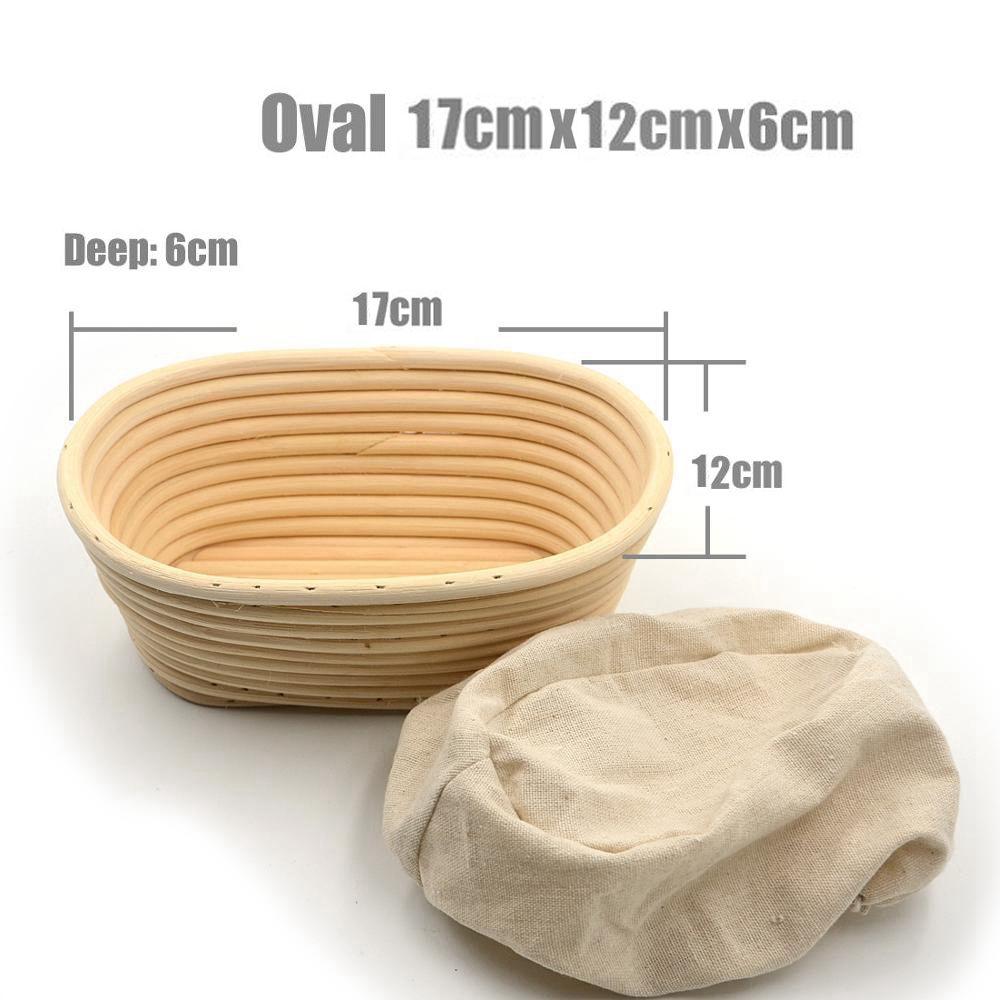 Natural Baking Supplies Handmade Mass Proofing Wicker Rattan Basket Dough Rising Banneton Brotform Liner Baskets