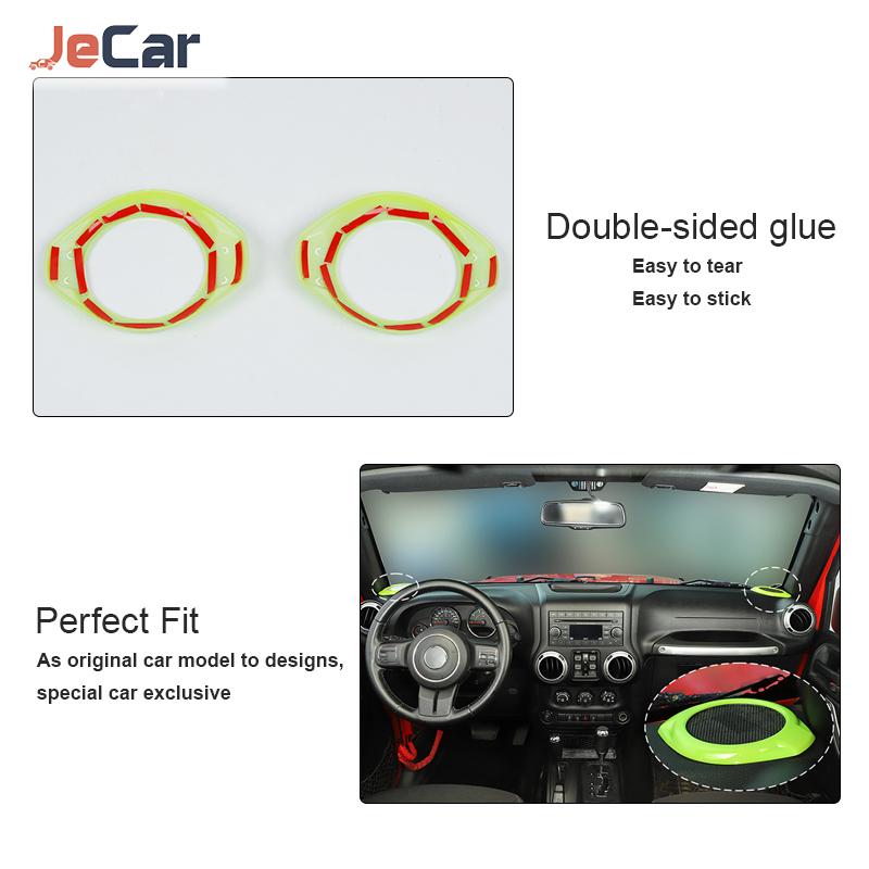 JeCar Car A Pillar Speaker Decoration Cover Ring Trim Stickers Horn Ring Panel Loud Speaker For Jeep Wrangler JK