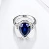 Blue Sapphire Real Silver Women 'S Ring 6 .8 Carats Created Royal Blue Sapphire Classic Exquisite Style Jewelry Design