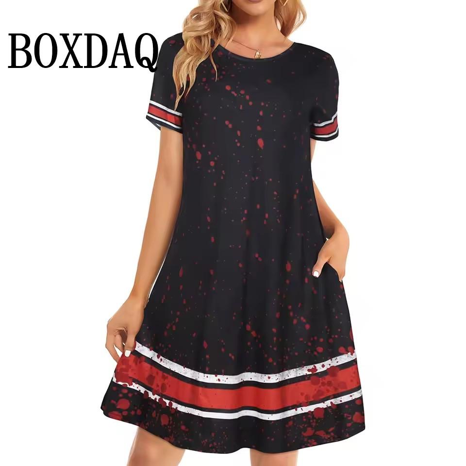 Летнее повседневное платье женское модное свободное платье с круглым вырезом и принтом в стиле ретро с цветами элегантное платье для отпуска с коротким рукавом А-силуэта женское