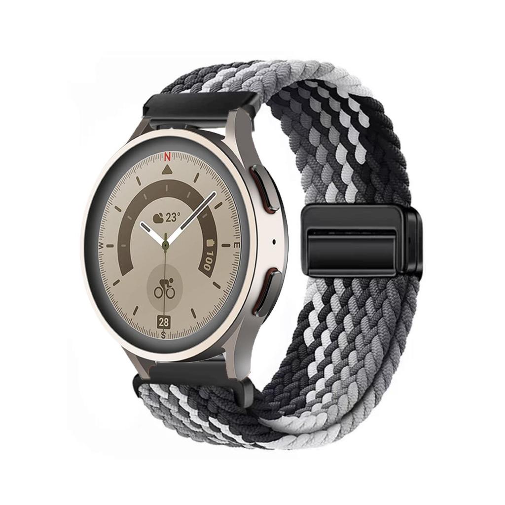 Совместимый нейлоновый плетеный магнитный ремешок для Huawei GT4 и Samsung Watch6 (20 мм/22 мм)