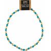 [R4358] - Retro Wooden Necklace 'Ancient Egypt' Turquoise Gold - 7 Mm