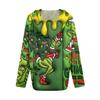 Women's Fashion Christmas Print Casual Zip-Up Long-Sleeved Hooded Jacket